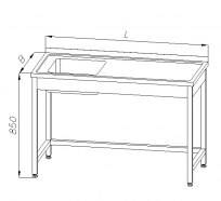 Zlew 1 komorowy 1000/600/850 mm