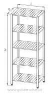 Regał nierdzewny ażurowy 5-półkowy  600/400/1800 mm